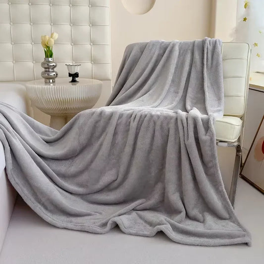 Solid color Shu cotton lint polyester bed and breakfast sofa blanket summer air conditioning blanket gift blanket