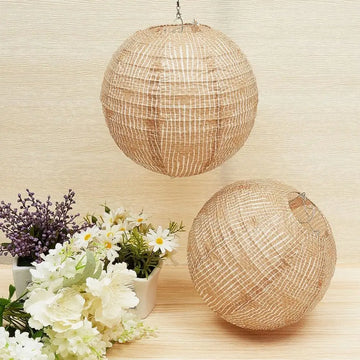 3pcs Durable 8inch Linen Paper Lantern Portable Funny Festival Lantern Unique Hanging Lantern Birthday Party Decor