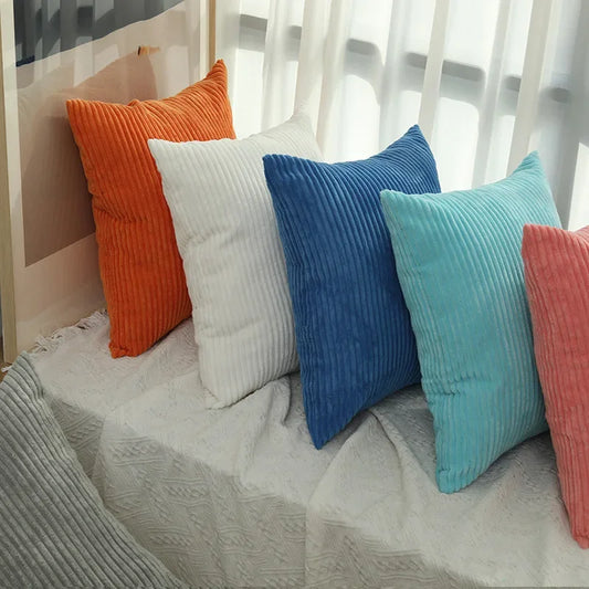 Corduroy Pillow Cover 40X40 45X45 50x50cm Soft Plush Flannel Cushion Cover Fluffy Couch Pillow Case for Sofa Living Room Decor