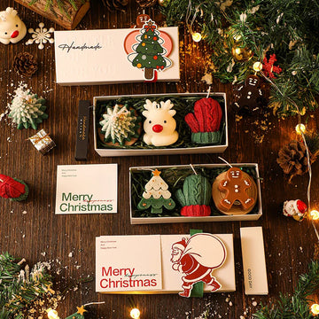 Christmas Creative Handmade Fragrance Candle Gift Set Christmas Decorations with Various Shapes Aromatherapy Candles