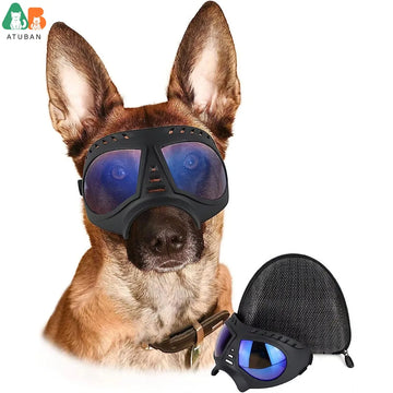 ATUBAN Dog Goggles Big Area Dog Sunglasse,Large Breed Windproof Snowproof Eye Protection Dog Glasses for Outdoor Driving Cycling