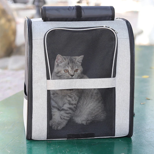 Lightweight Cat Backpack Carrier with Breathable Mesh - Portable Travel Backpack for Cats, Dogs, and Small Pets
