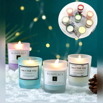 Glass Cup Scented Candle 50g Natural Plant Essential Oil Handmade Soy Wax Romantic Birthday Home hotel Wedding Decoration
