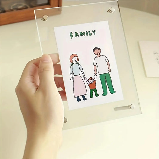 Transparent Picture Frame 6-Inch Wall-Mounted Ins Postcard Photo Frame Poster Display Stand 7-inch Acrylic Photo Frame Table