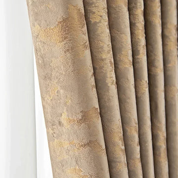 European American Luxury Gilded Coffee Velvet Curtains for Living Room Bedroom Thick Textured High-end Blackout Window Custom