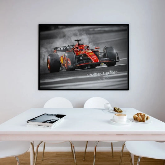 Charlse_Leclercs F1 Poster, Racing Car Canvas Print, Season 2024 SF Car Painting for Man Cave Decor Wall Art, No Frame