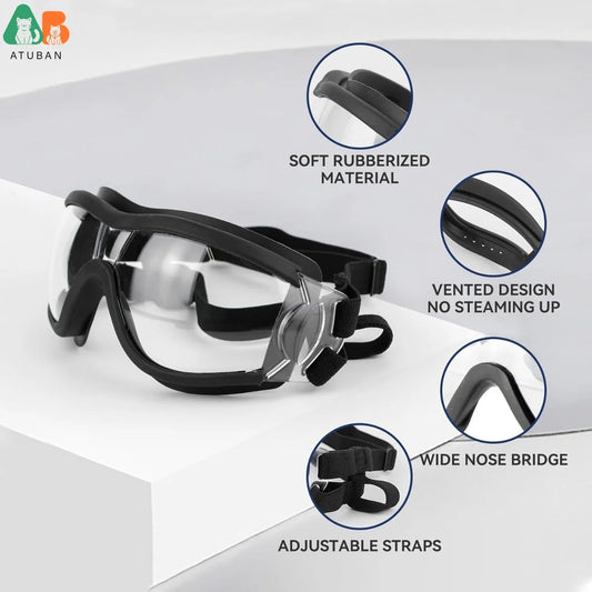 ATUBAN Dog Helmet & Goggles Combo for Large Dogs - Durable ABS Material with Soft Padding for Photo Sessions & Outdoor Safety