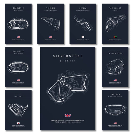 F1 Internationa Track Circuit Canvas Painting F1 Imola Wall Art Nordic Poster Aesthetic Motorsport Race Picture For Home Decor