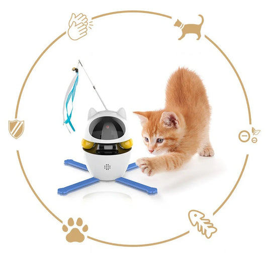 Multifunctional Pet Cat Teasing Laser Toy with Detachable Stick, Adjustable Laser Angle, and Automatic Rotation Modes