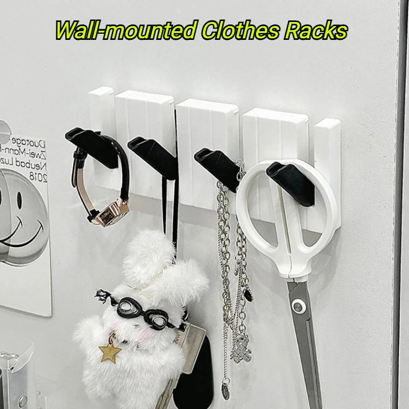 Wall-mounted Clothes Racks Wall Hanging Wall Entry Door Porch Hanging Coat Rack Perforated Creative Piano Keys Clothes Hook