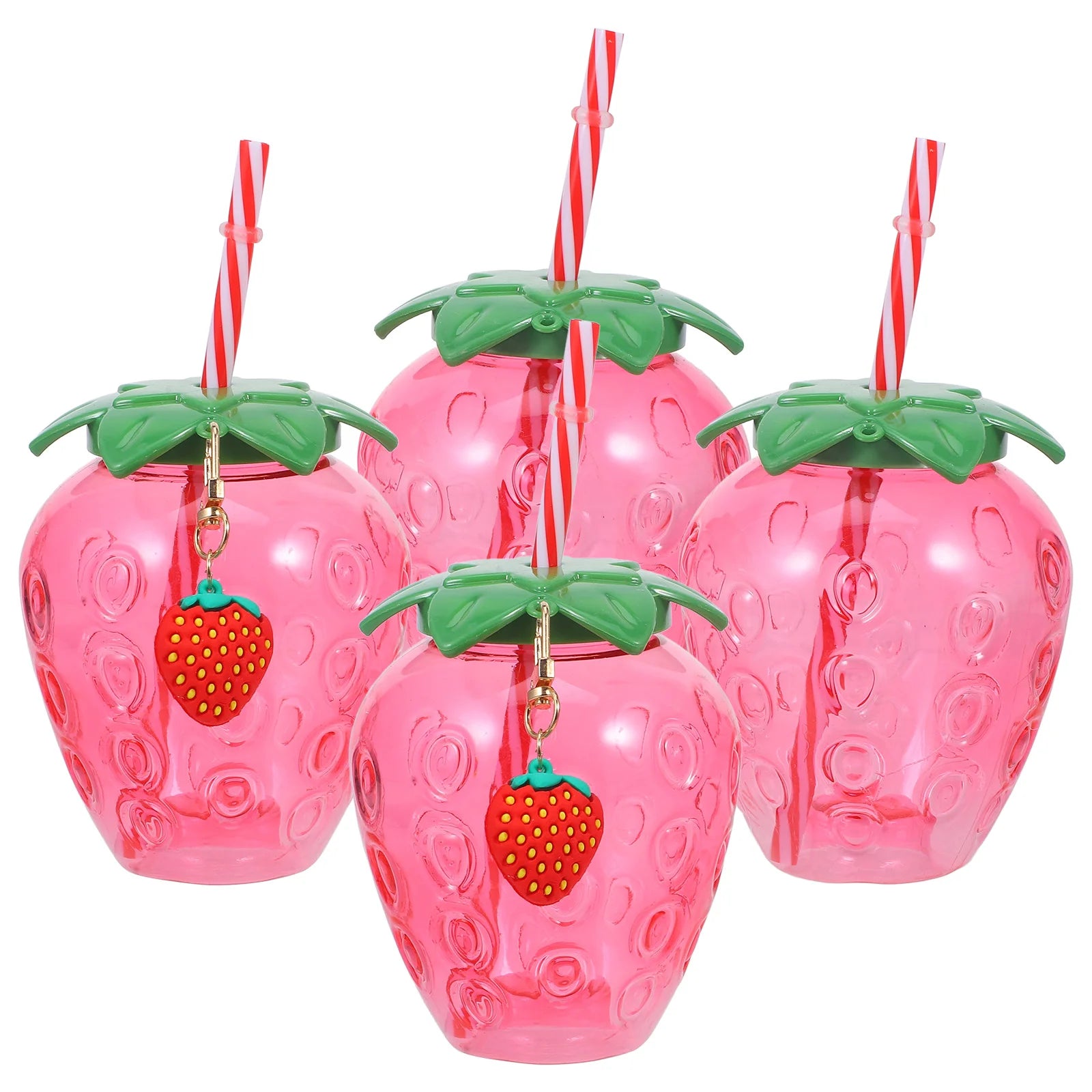 4Pcs Strawberry Cup Water Bottle Coffee Glass Glassware Cups Drinking Tumbler Hawaii Cold Drinking Cup Juice Bottle For Kids