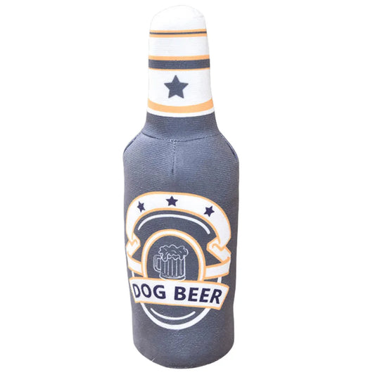Beer Bottle Squeaky Dog Toy Wine Bottle Plush Dog Toy Interactive Squeaky Dog Chew Toy Stuffed Dog Toy for Small and Medium Dogs