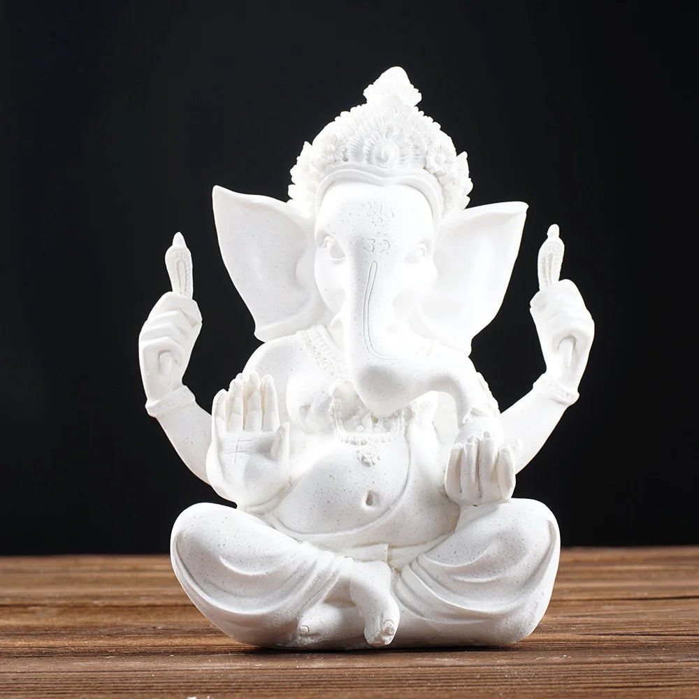 Vilead Sandstone Indian Ganesha Elephant God Statue Religious Hindu Fengshui Buddha Sculpture Shop Office Home Decoration Crafts