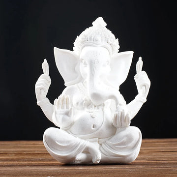 Vilead Sandstone Indian Ganesha Elephant God Statue Religious Hindu Fengshui Buddha Sculpture Shop Office Home Decoration Crafts