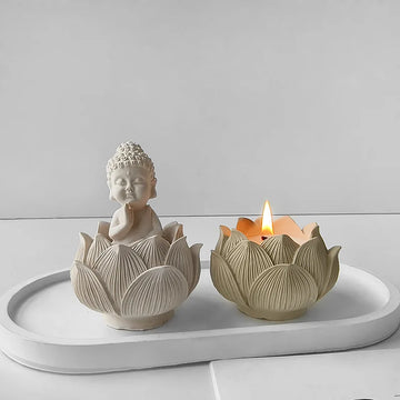 Creative Lotus Flower Buddha 3D Silicone Candle Soap Mold Home Decoration DIY Aromatherapy Gifts moldes de silicona silicone