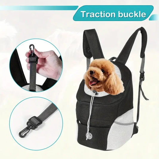 New Dog Pet Backpack Comfortable Carrier Travel Hiking Bag Front Pack Breathable Adjustable Straps for Small Medium Dogs Cats
