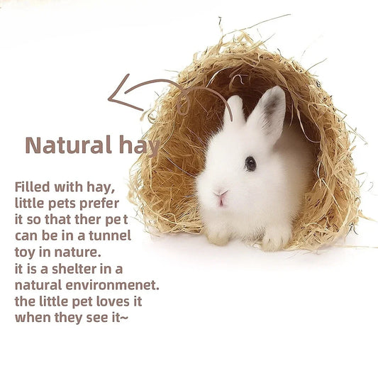 Summer Rabbit Cool Nest Straw Tunnel Toy Pet Cool Arch Bed Also Suitable for Small Pets Such As Guinea Pigs and Hamsters