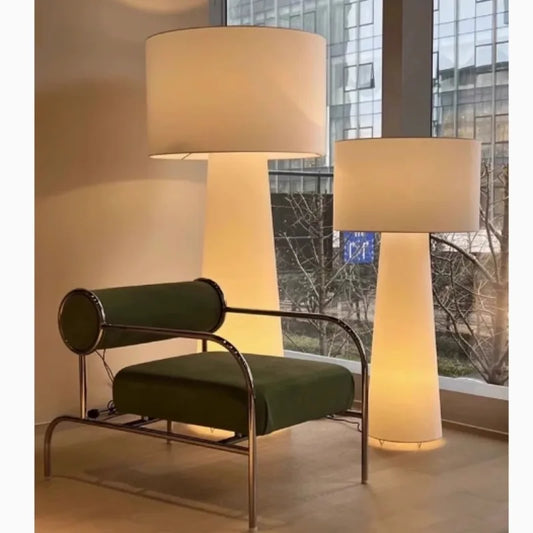 Nordic white fabric art floor lamp LED atmosphere decoration villa living room dining room bedroom study creative floor lamp