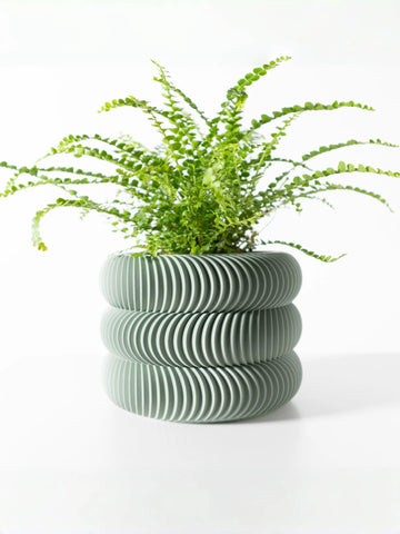Modern Minimalist 3D Printed Plant Pot – Biodegradable Flower Planter for Home Decor, Eco-Friendly Sustainable Gift (Maro)