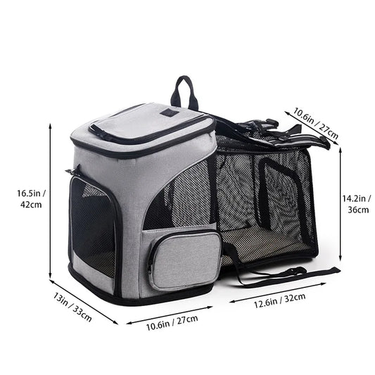 New cat and dog bag pet bag portable and foldable expandable breathable mesh backpack