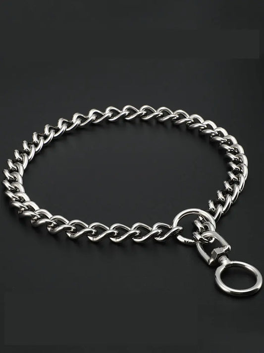 100% Stainless Steel 304 Seamless No Knot Jack Link Chain Pet Dog Collar 2.5-5MM Diameter 35-80CM Perimeter