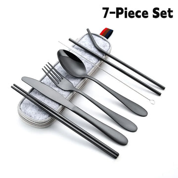 7Piece Set 304 Stainless Steel Cutlery Set Wedding Dinnerware Set Fork Knives Scoops Teaspoon Tableware Knife Fork Spoon Set