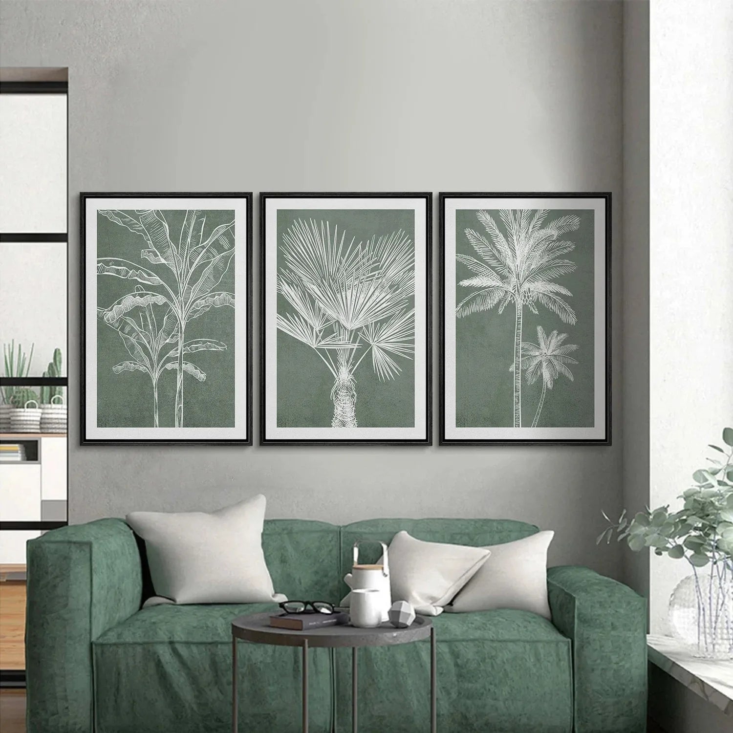 Modern Minimalist Botanical Canvas Print Wall Art Tropical Palm Tree Banana Leaf Poster Pictures Living Room Home Decor