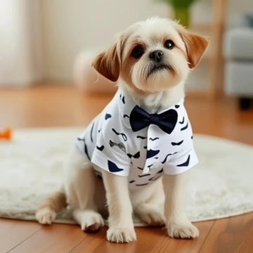 Puppy Clothes Summer Pomeranian French Bulldog Pet Clothes Gentleman Happy Puppy Cat Pet Shirt Pet Puppy Kitten Male Clothes