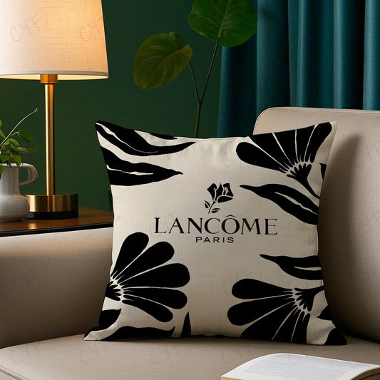 Fashion pattern L-L-LancomeS Pillow Case Anti-dustmite Pillowcase Invisible zipper silky short plush Sofa cushion cover
