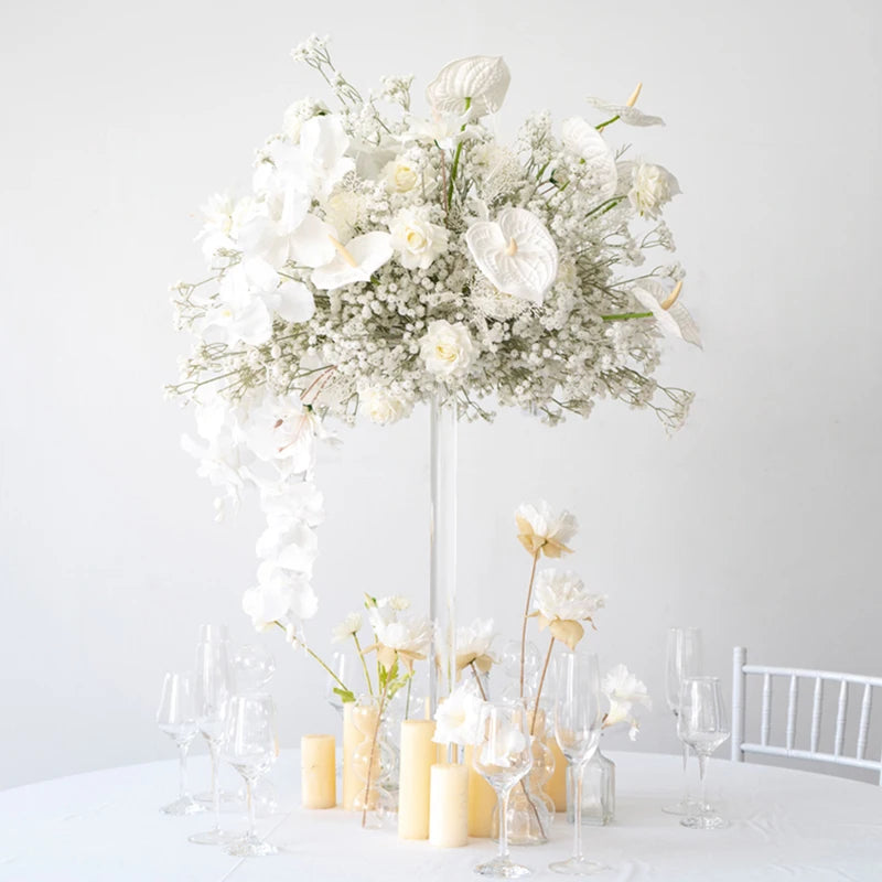 50CM Luxury Wedding Table Centerpieces Floral Ball Rose orchid Baby Breath Hydrangea Flower Ball Event Party store decor Prop