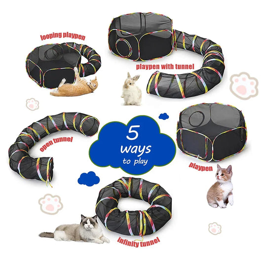 Outdoor Cat Cage Outdoor Portable Cat Tent with Storage Bag Outdoor Cat Fence Pet Fence Cat Tunnel Outdoor Playground