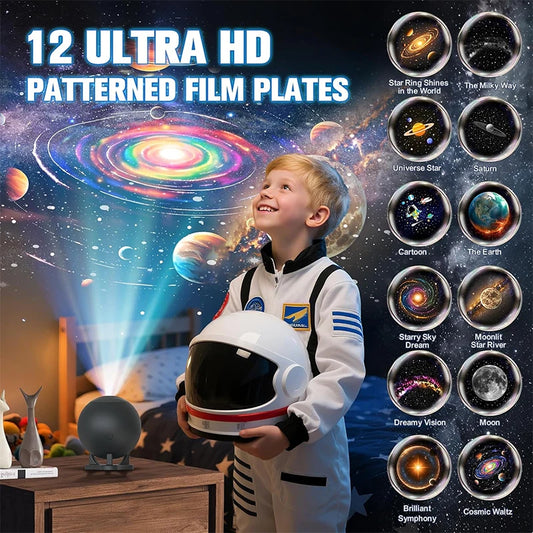 Planetarium Projector for Bedroom, 12 Image Discs, Galaxy Projectors Star Night Light, Ceiling Mood Lighting, Space Lamp