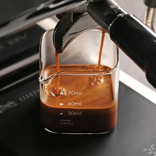 Single Spouts Measuring Triple Pitcher Milk Cup 90/120ML Espresso Shot Glasses Parts Clear High Borosilicate Glass Mug