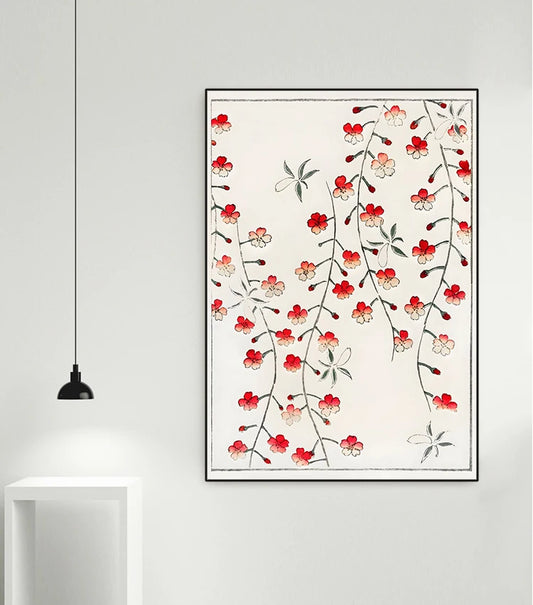 Japanese Cherry Blossom Vintage Posters Print Botanical Pattern Flower Canvas Paintings Aesthetic Wall Art Girl Dream Room Decor
