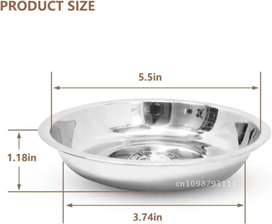 12 /6 PCS Cat Bowls Whisker Friendly, Shallow Wide Flat Cat Food Bowls Stainless Steel,Metal Cat Dishes Whisker Fatigue Relief