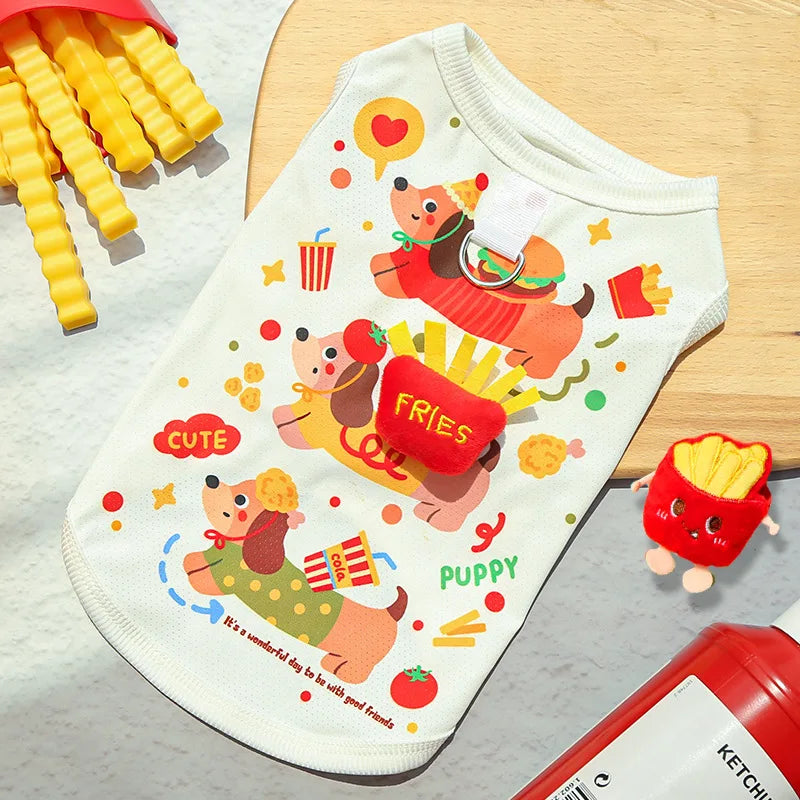 Dog Sweatshirt Vest Puppy Clothes Casual Daily 3D Style Summer Spring Dog Clothing for Small Medium Dogs Kitty Quick Dry T Shirt