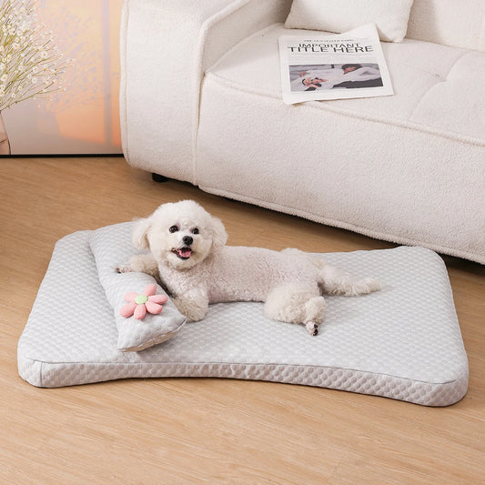 Pink Cat Bed Flower Dog Bed For Medium Dog Mat Removable Pet Pillow Summer Cooling Puppy Bed for Dogs Mattress Soft Cat Mat