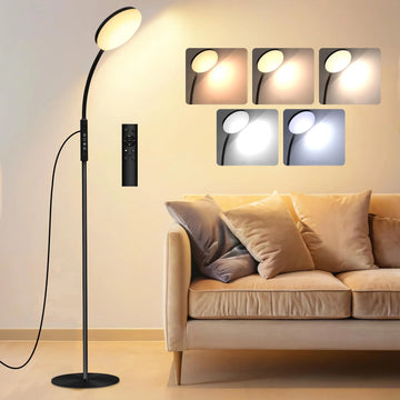 LED Floor Lamp for Living Room Standing Lamp Dimmable with Remote Adjustable Gooseneck Reading Floor Lamp for Bedroom Office