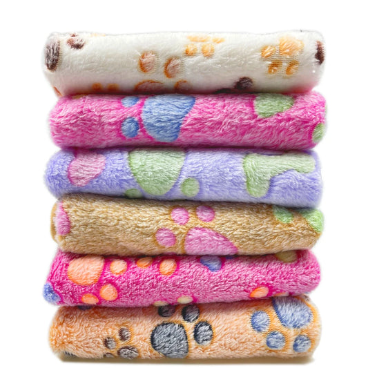 3PCS Soft Flannel Fleece Cat Dog Blanket Bed Mats Paw Foot Print Warm Pet Blanket Sleeping Beds Cover Mat For Pets Supplies