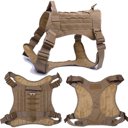 Large Dog Collar Military Dog Harness And Leash Set Pet Training Vest Tactical German Shepherd Harnesses For All Sizes Dogs