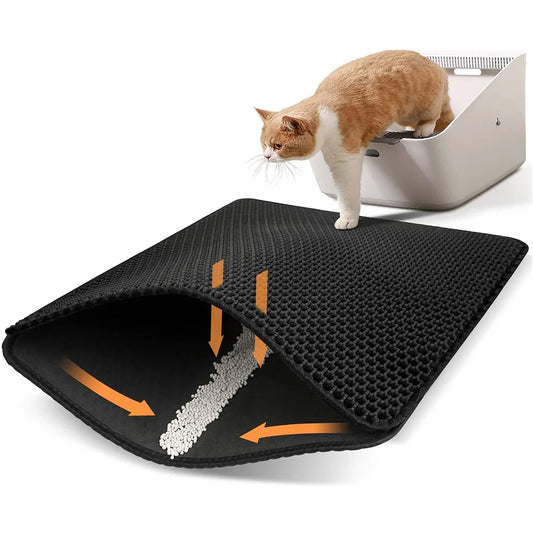 Pet Cat Litter Mat Waterproof Double Layer Pet Litter Box Mat Non-slip Sand Cat Pad Washable Bed Mat Clean Pad Products for Cat
