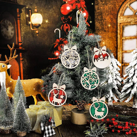 Wooden Christmas Tree Pendants,Home Decorations