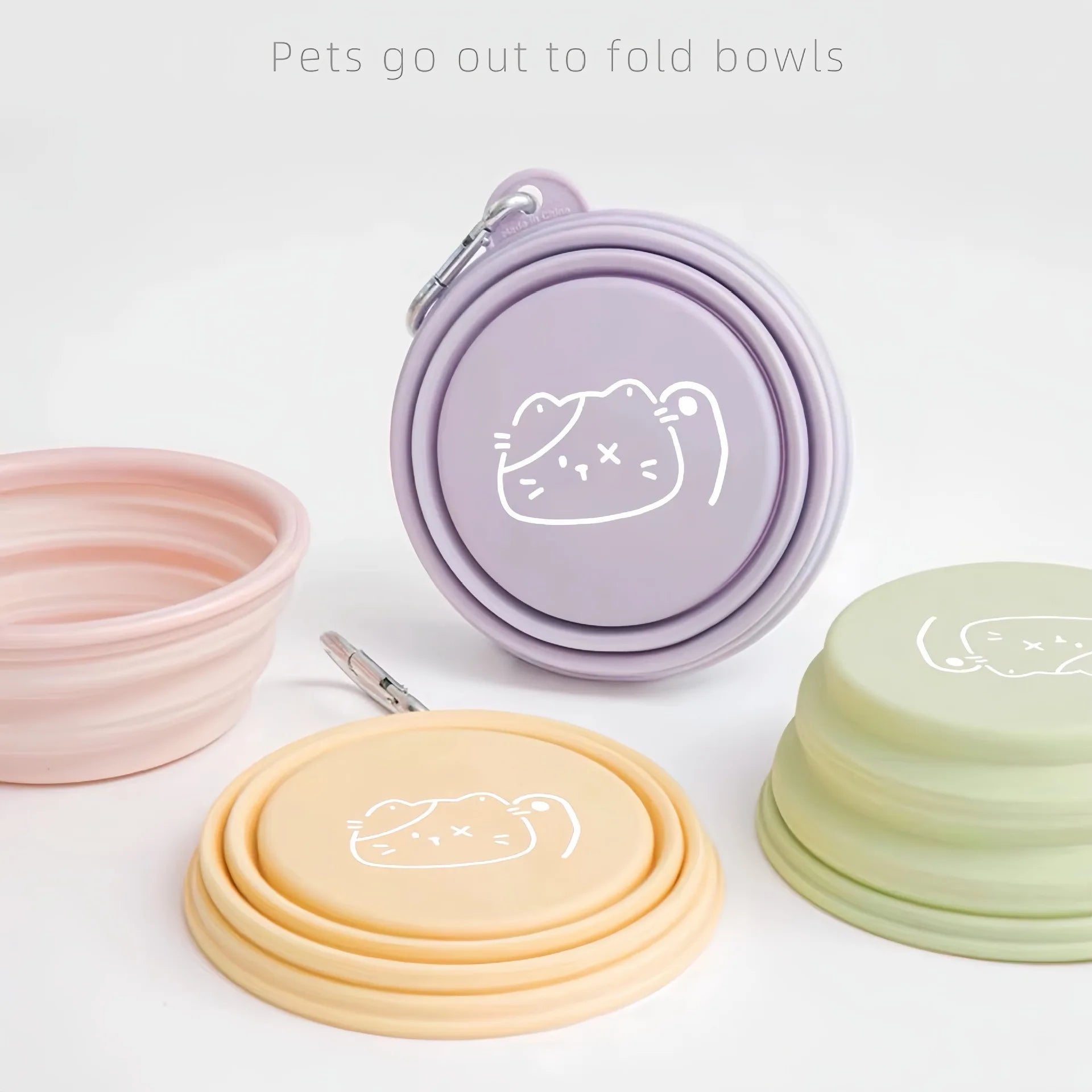 Portable Silicone Dog Feeders: Foldable Pet Dog Cat Bowl for Outdoor Travel, Lightweight and Convenient