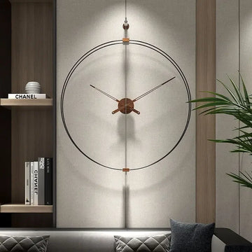 Spanish Wall Clock Minimalist Clock Living Room Aesthetic Art Clocks Solid Wood Pointer Large Wall Clock Silent Movement Clocks