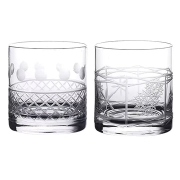 1PCS Old Fashioned Whiskey Glasses, Excellent For Cocktail Bourbon Rocks Glassware 380ml Barware Pack of 2