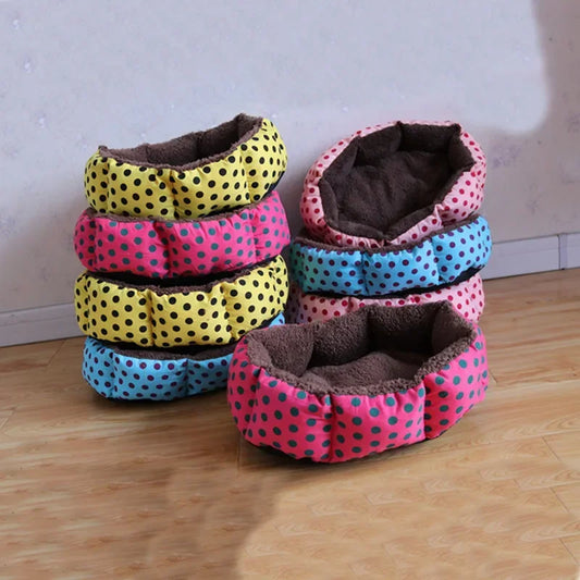 Warm Cat Kennel Bed Dots Cushion Baskets Mat for Small Dogs Cama Perro Mat cushion Chihuahua