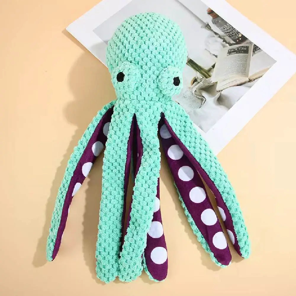 Dog Interactive Octopus Chew Toy, Squeaky Dog Toy, Suitable for Hide and Seek and Puppy Teething, Perfect for Puppies