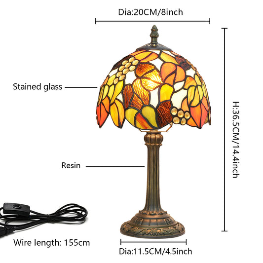 Beautiful Vintage Style Table Lamp Multi-Color Vintage Bedside Table Desk Lamp 8 Inch Wide Reading Light Decor