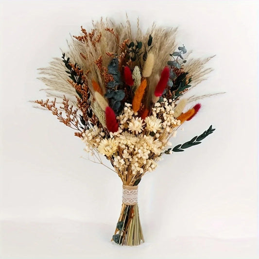 70 Pcs Luxurious Fluffy Pampas Grass Bouquet - Bohemian Dried Flower Bouquet Perfect for Spring Home Decor, Wedding,
