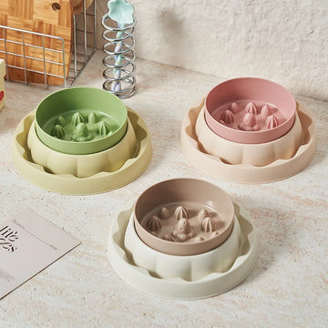 304 Stainless Steel Slow Feeder Bowl - Heavy Duty Anti-Tip Base, Anti-Choke Maze & Ant-Proof Design for Cats/Small Dogs